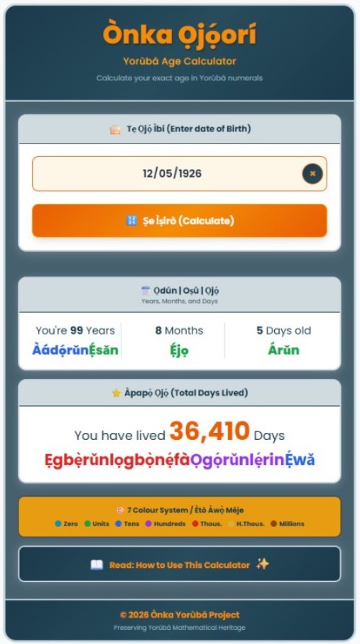 Yorùbá Age Calculator